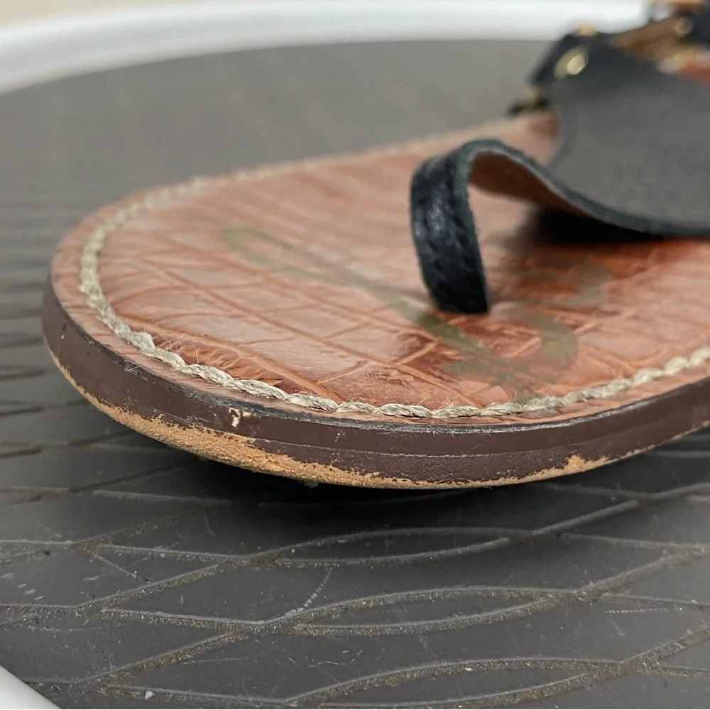 Black Leather Women's Sandals - Picture 13 of 16